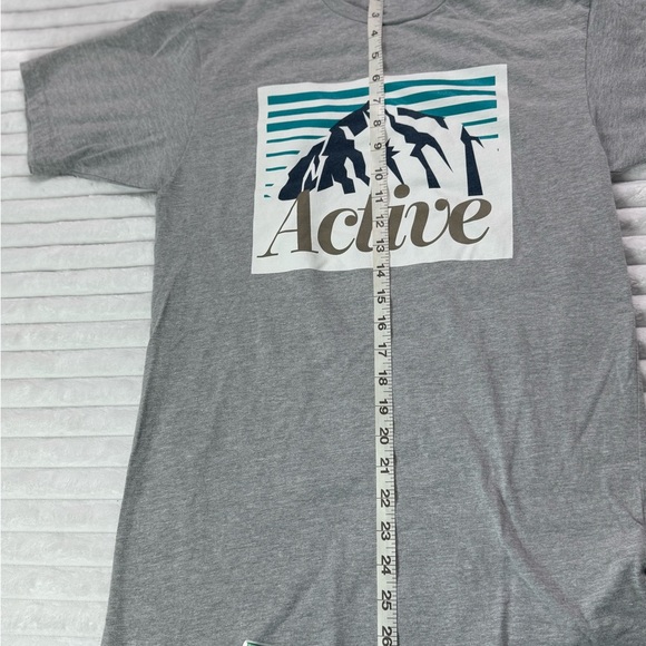 Active USA Gray Short Sleeve Tee with Mountain Design - Picture 3 of 11